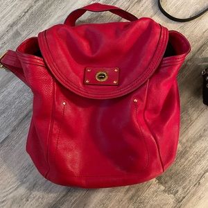 Marc by Marc Jacobs leather red backpack